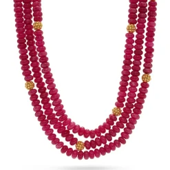 Berry & Bead Triple Strand Necklace