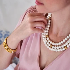 Berry & Bead Triple Strand Necklace