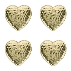 Berry & Thread Heart Napkin Ring, Set of 4 in Gold
