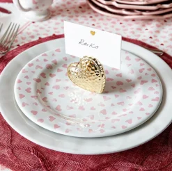 Berry & Thread Heart Place Card Holder, Set of 4 in Gold