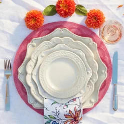 Berry & Thread Scalloped Charger/Platter in Whitewash