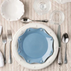 Berry & Thread Scalloped Dessert/Salad Plate in Chambray