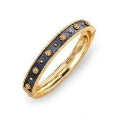 Berry Classic Hinged Bangle in Gold/Midnight