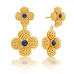 Berry Clover Convertible Duo Earrings in Blue Labradorite