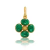 Berry Clover Double Sided Pendant in Malachite
