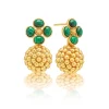 Berry Clover Drop Earrings in Malachite