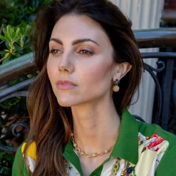 Berry Clover Drop Earrings in Blue Labradorite