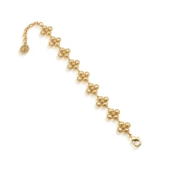 Berry Clover Linear Bracelet in Gold