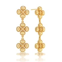 Berry Clover Linear Earrings in Gold