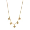 Berry Clover Multi Station Necklace in Gold