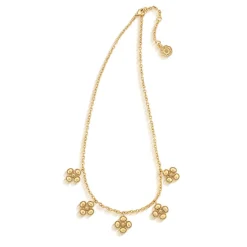 Berry Clover Multi Station Necklace in Gold