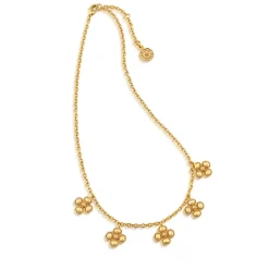 Berry Clover Multi Station Necklace in Gold