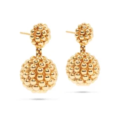 Berry Double Drop Earrings in Gold