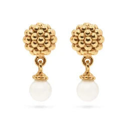 Berry Drop Stud Earrings in Pearl