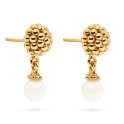 Berry Drop Stud Earrings in Pearl