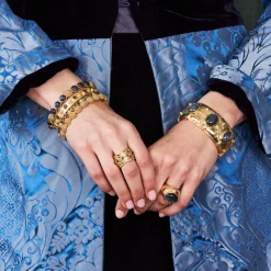 Berry Eternity Hinged Bangle in Gold