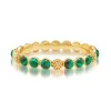 Berry Gem Hinged Bangle in Malachite