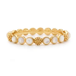 Berry Gem Hinged Bangle in Mother of Pearl