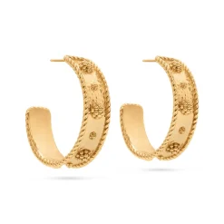 Berry Hoop Earrings in Hammered Gold