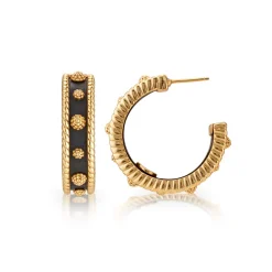 Berry Medium Hoop Earrings in Ebony