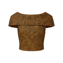 Bethany Top in Bronze Brocade