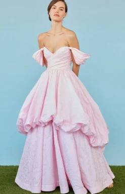 Bettina Gown in Orchid Jacquard Taffeta