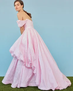 Bettina Gown in Orchid Jacquard Taffeta