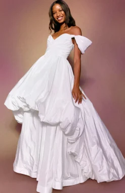 Bettina Gown in White Taffeta