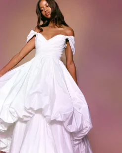 Bettina Gown in White Taffeta