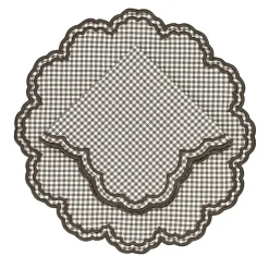 Bettina Napkin in Cocoa Gingham, Set of 4