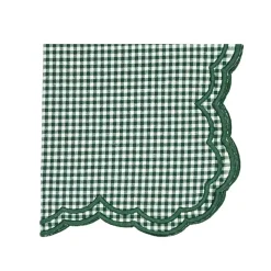 Bettina Napkin in Dark Green Gingham, Set of 4