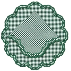 Bettina Napkin in Dark Green Gingham, Set of 4