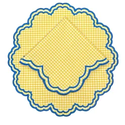 Bettina Placemat in Yellow Gingham, Set of 4
