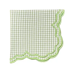Bettina-Gingham Napkin in Green, Set of 4