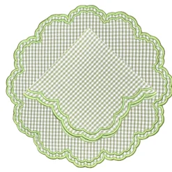 Bettina-Gingham Napkin in Green, Set of 4