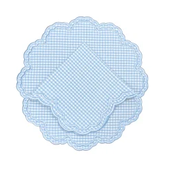 Bettina-Gingham Napkin in Blue, Set of 4