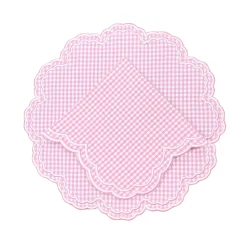 Bettina-Gingham Napkin in Pink, Set of 4