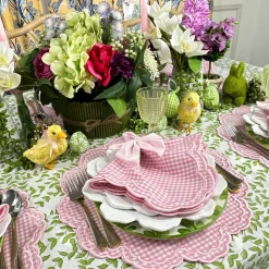 Bettina-Gingham Placemat in Pink, Set of 4