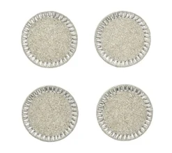 Bevel Coasters in Silver & Crystal, Set of 4 in a Gift Bag