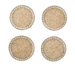 Bevel Drink Coasters in Gold & Silver, Set of 4 in a Gift Box
