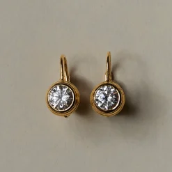 Bezel Drop Earrings