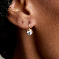 Bezel Drop Earrings