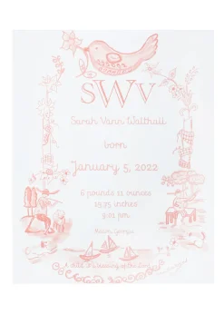 Birth Announcement in Pink