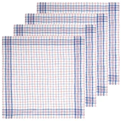 Bistro Napkin in Blue & Red, Set of 4