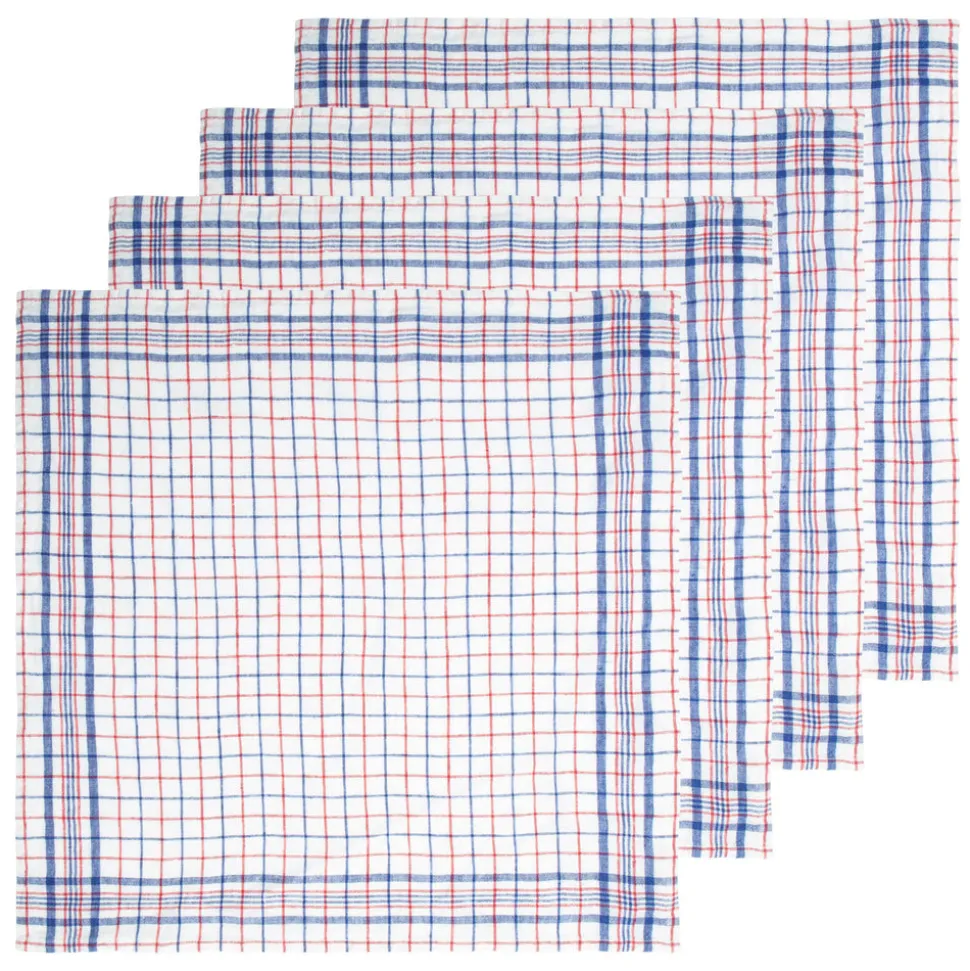 Bistro Napkin in Blue & Red, Set of 4