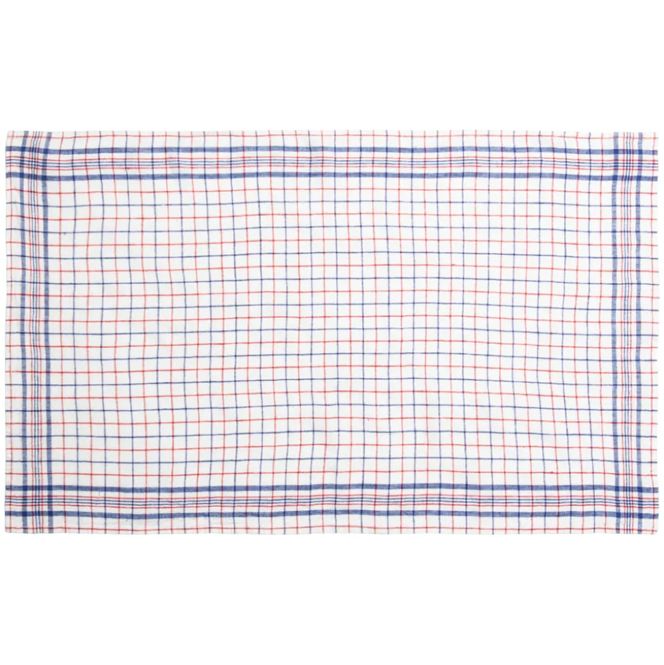Bistro Tea Towel in Blue & Red, Set of 2