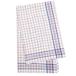 Bistro Tea Towel in Blue & Red, Set of 2