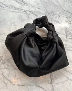 Black NLA Silk Knot Bag
