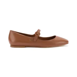 Blair Ballet Flat in Caramel Leather