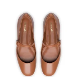Blair Ballet Flat in Caramel Leather
